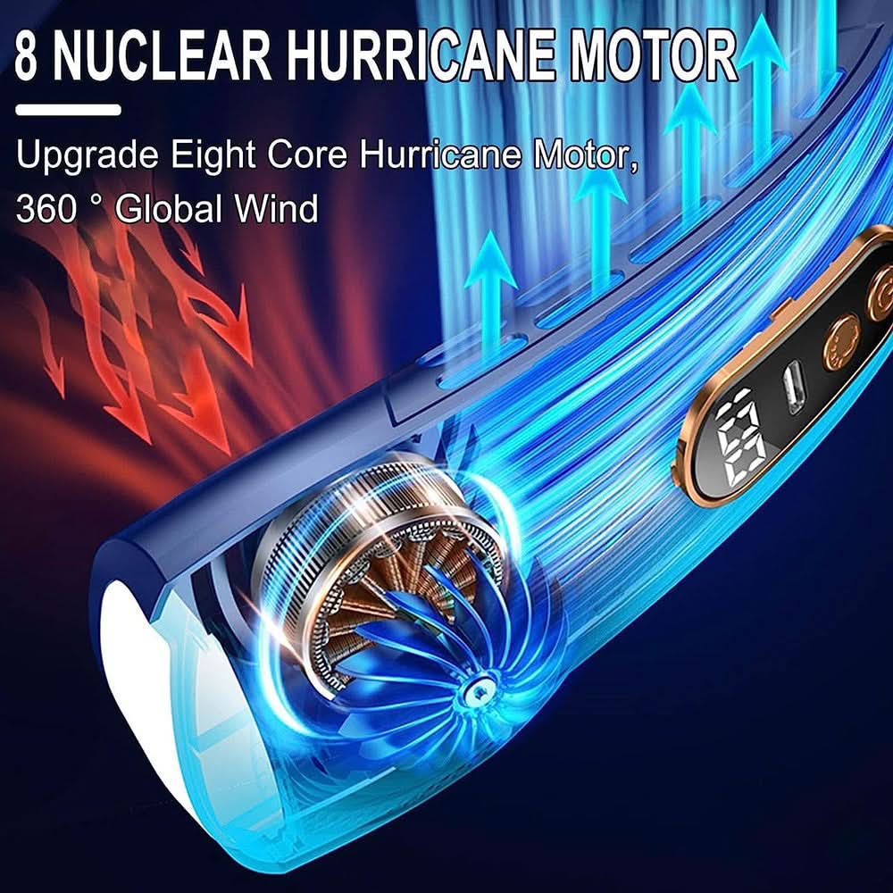 Mini Hanging Neck Fan | Portable USB Rechargeable Air Cooler with Digital Display - FitZone360