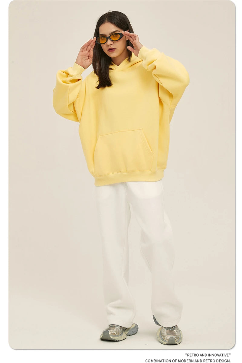 Fleece Hooded Sweatshirt | Unisex Oversized Winter Hoodie Pullover