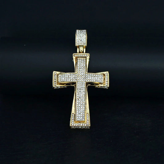 Luxe Cross Pendant | Gold Tone & Crystal - FitZone360