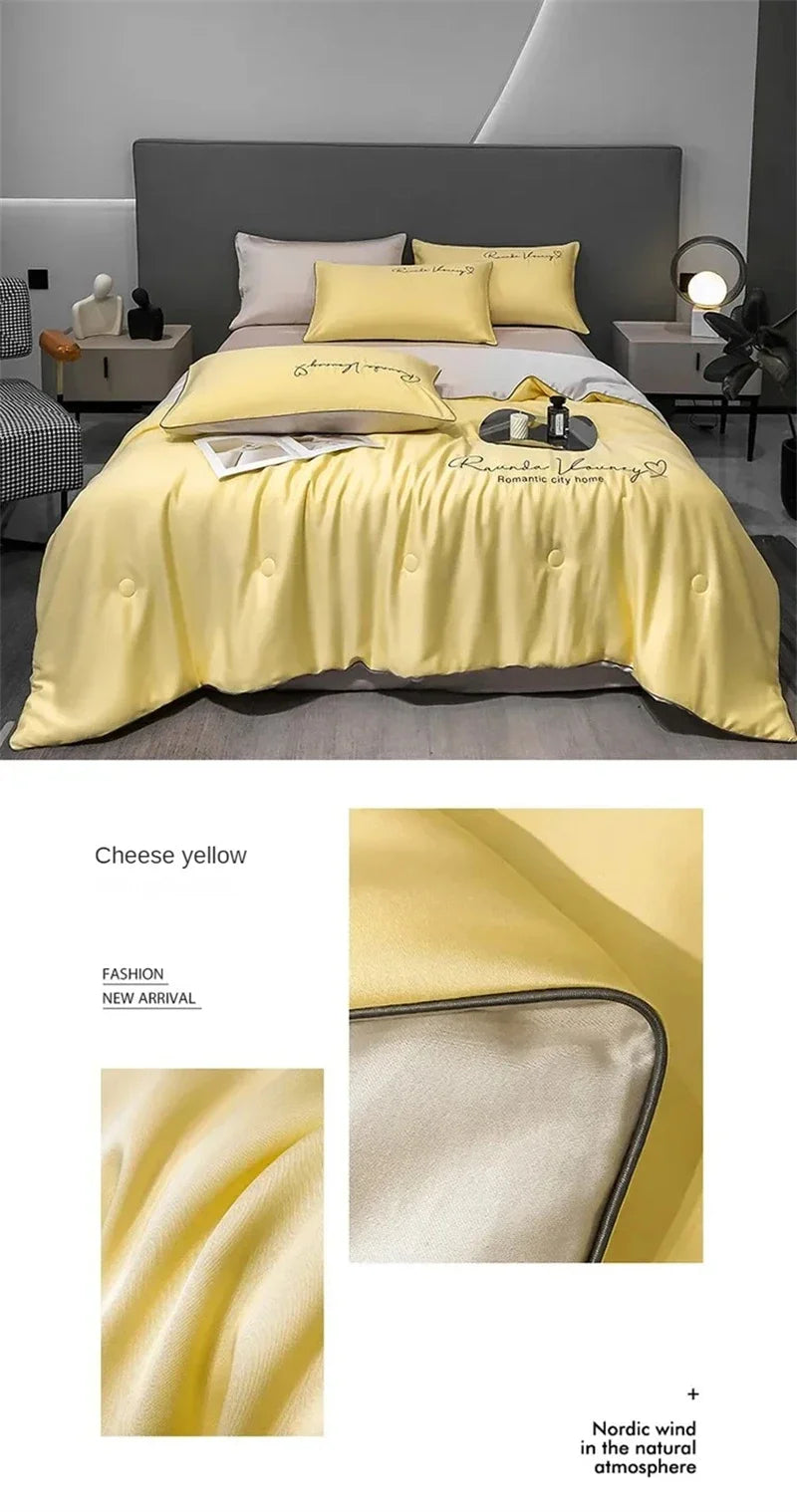 Air Conditioning Blanket | Premium Washable Ice Silk Summer Quilt Set