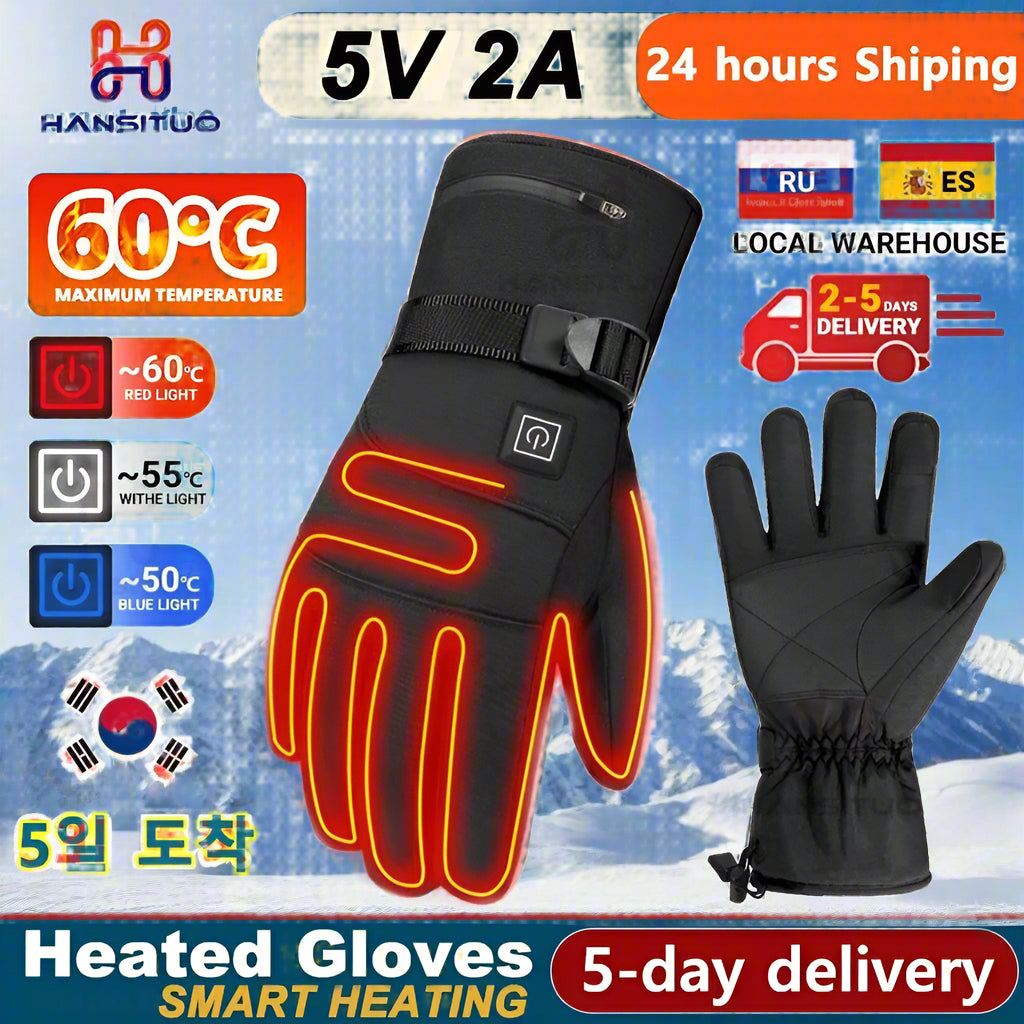 Heated Winter Gloves | USB Battery Powered for Ultimate Warmth - FitZone360