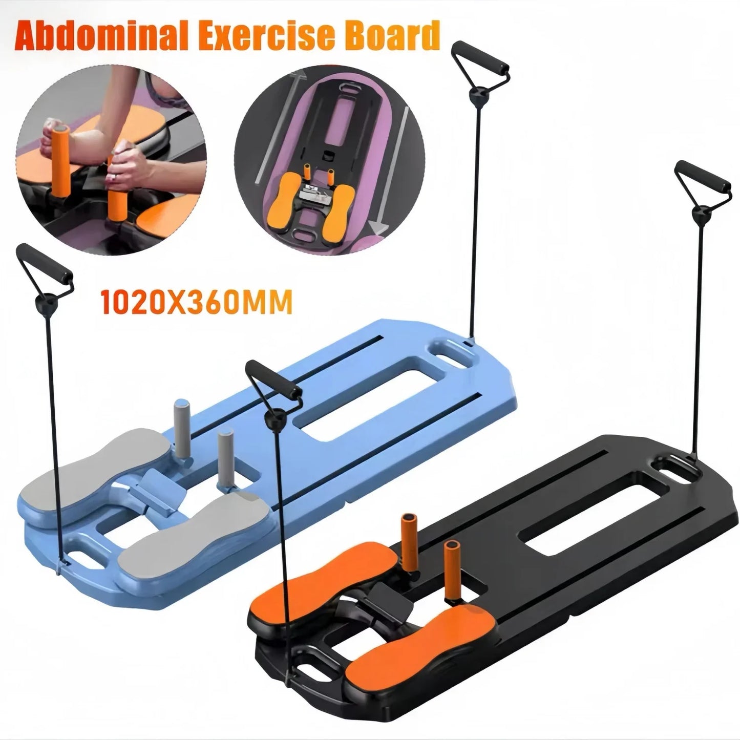 Multi-Functional Ab Board with Rollers & Push-Up Handles | Foldable Home Gym Pilates Machine