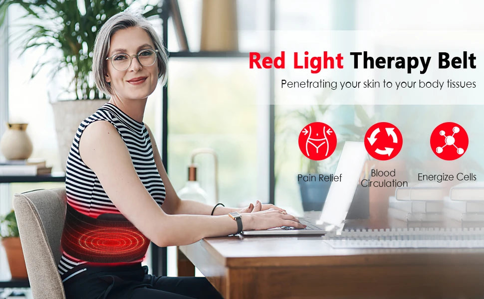 Red Light Therapy Belt | Discomfort Relief & Muscle Recovery Device - FitZone360
