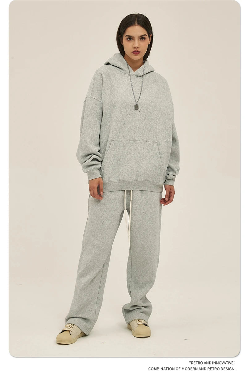 Fleece Hooded Sweatshirt | Unisex Oversized Winter Hoodie Pullover