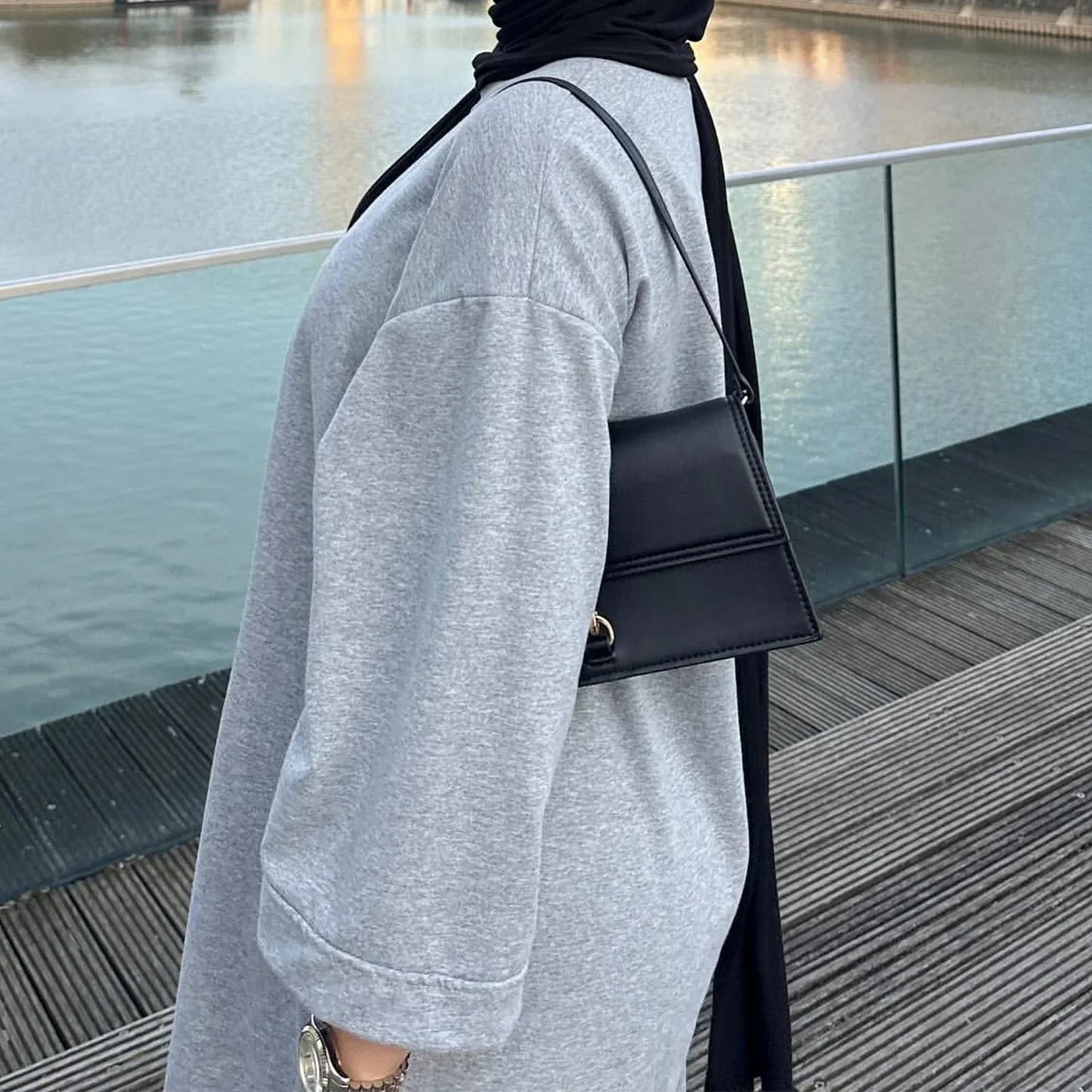 Casual Muslim Abaya Sweatshirt Dress for Women | Modest Daily Wear - FitZone360