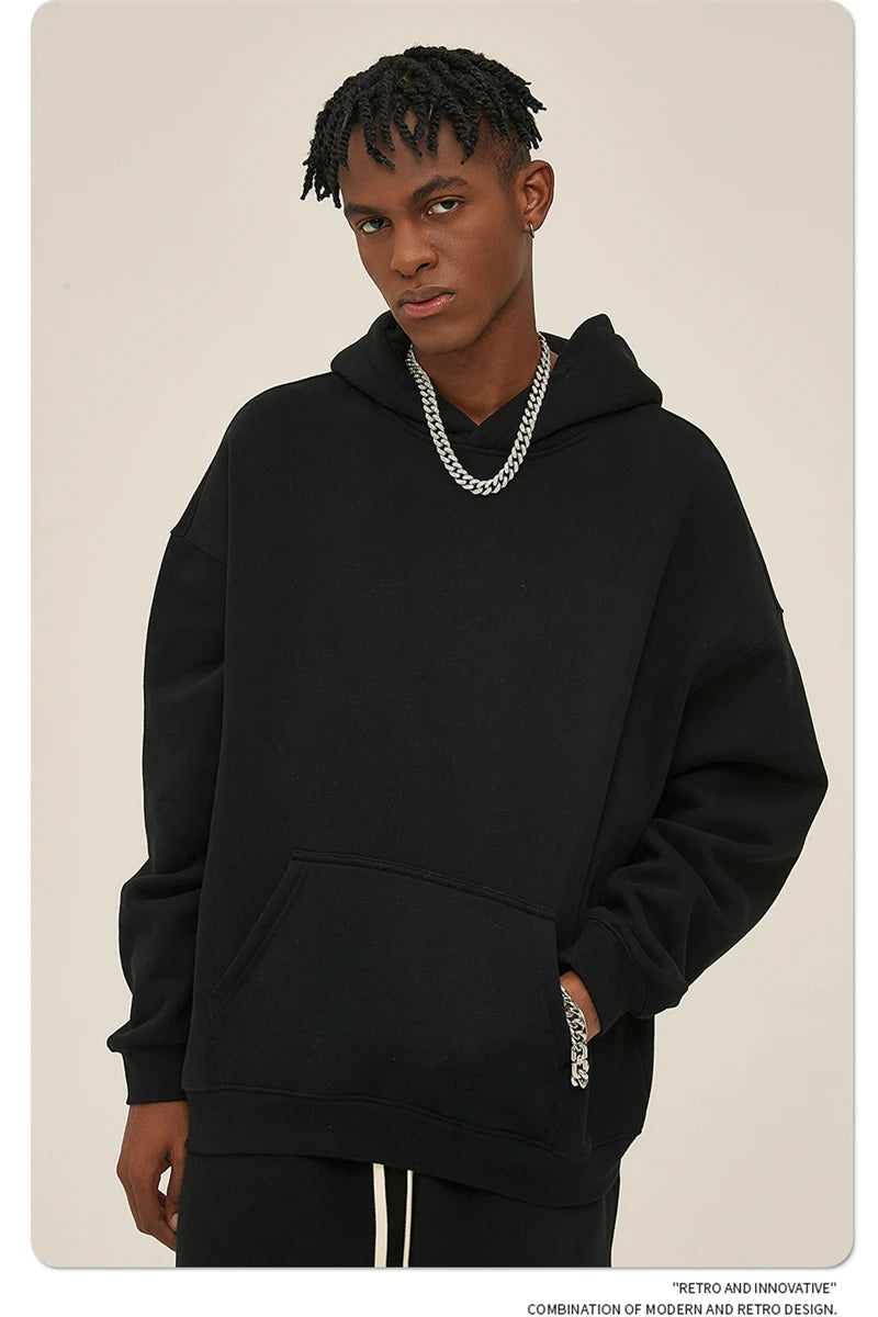 Fleece Hooded Sweatshirt | Unisex Oversized Winter Hoodie Pullover