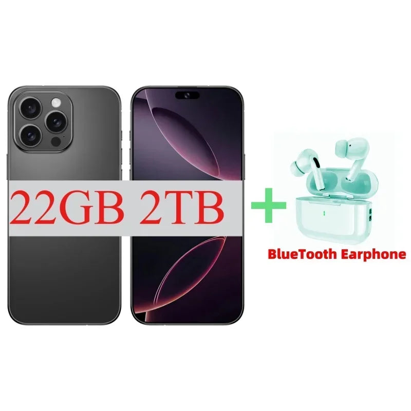 I16 Pro Max 7.3" HD 5G Smartphone – Global Android 14 Mobile Phone with Dual SIM, 8000mAh Battery, Unlocked 4G/5G Cellphone - FitZone360