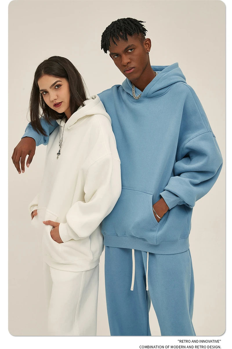 Fleece Hooded Sweatshirt | Unisex Oversized Winter Hoodie Pullover - FitZone360