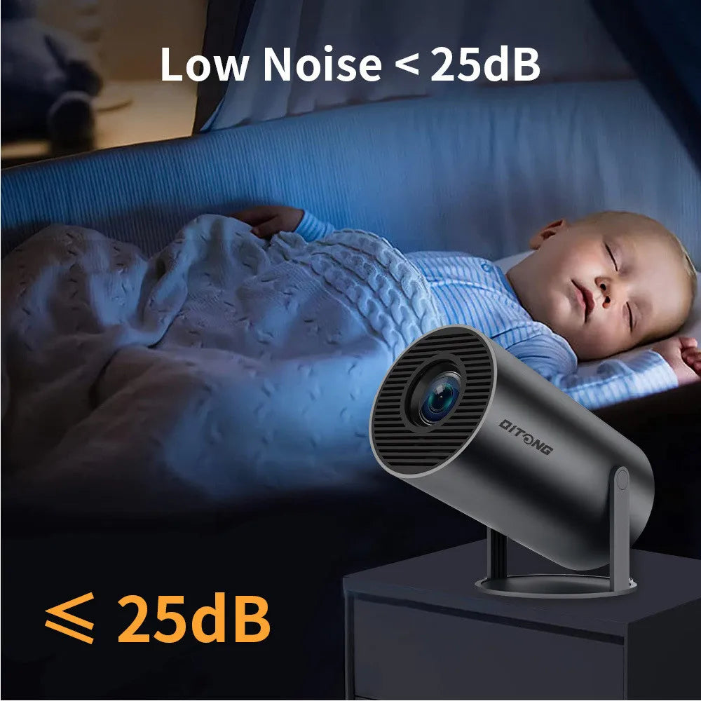 DITONG HY300 Plus 4K Mini Projector | HD 1280x720P Android LED Portable Home Cinema for Phone & Movie Streaming - FitZone360