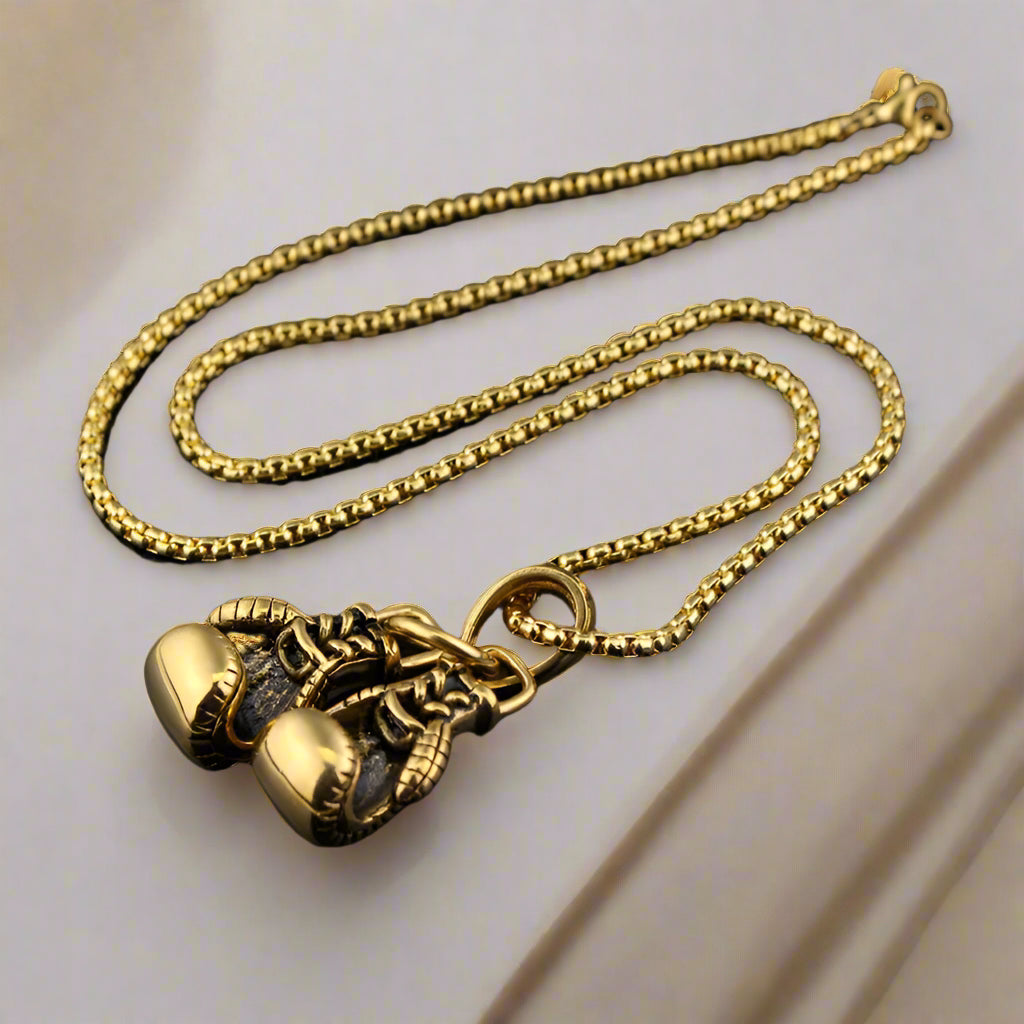Vintage Boxing | Gloves Titanium Necklace - FitZone360
