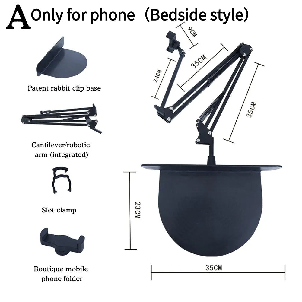 Z Retractable Bedside Phone and Tablet Holder. 360° Rotating Flexible Desktop Phone Mount - FitZone360