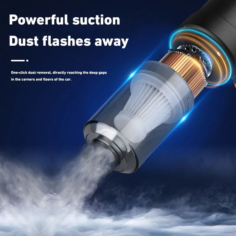 Wireless Car Vacuum Cleaner – 120W High Power, 1200mAh Cordless Handheld Auto Vacuum, Portable & Rechargeable - FitZone360