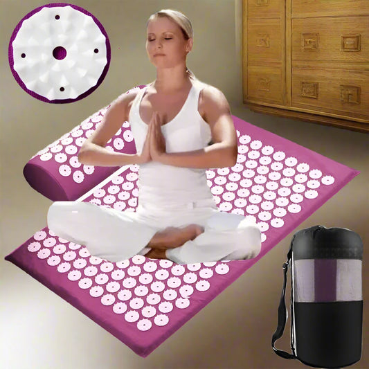Massage Yoga Mat for Back Pain Relief, Needle Yoga Massage Mat with Acupressure - FitZone360