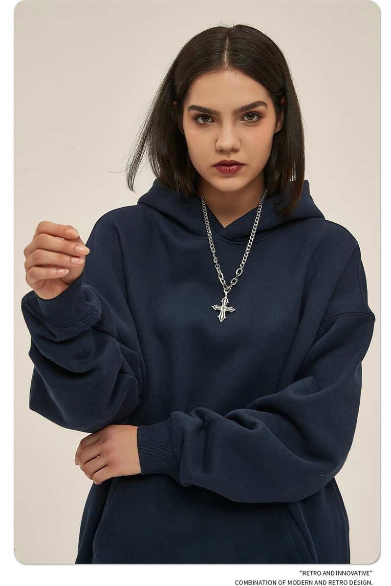 Fleece Hooded Sweatshirt | Unisex Oversized Winter Hoodie Pullover - FitZone360