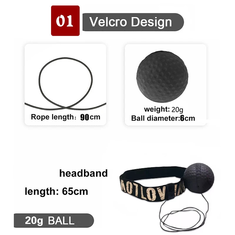 Boxing Reflex Ball | Head-Mounted PU Speed Ball for MMA and Boxing - FitZone360