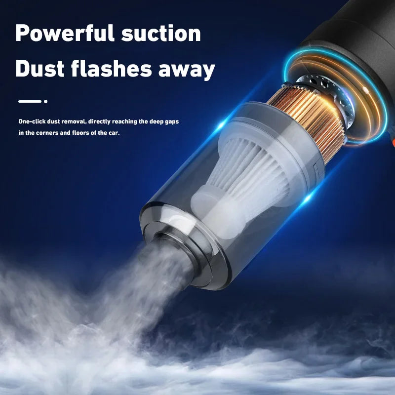 Wireless Car Vacuum Cleaner – 120W High Power, 1200mAh Cordless Handheld Auto Vacuum, Portable & Rechargeable - FitZone360