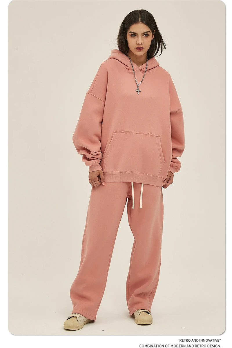 Fleece Hooded Sweatshirt | Unisex Oversized Winter Hoodie Pullover