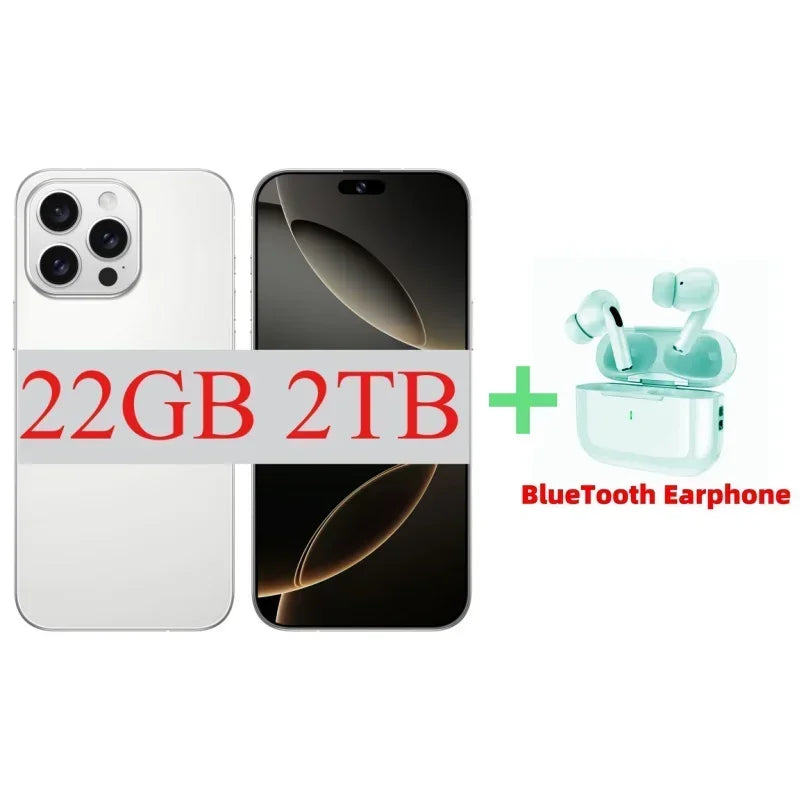 I16 Pro Max 7.3" HD 5G Smartphone | Global Android 14 Mobile Phone with Dual SIM, 8000mAh Battery, Unlocked 4G/5G Cellphone - FitZone360
