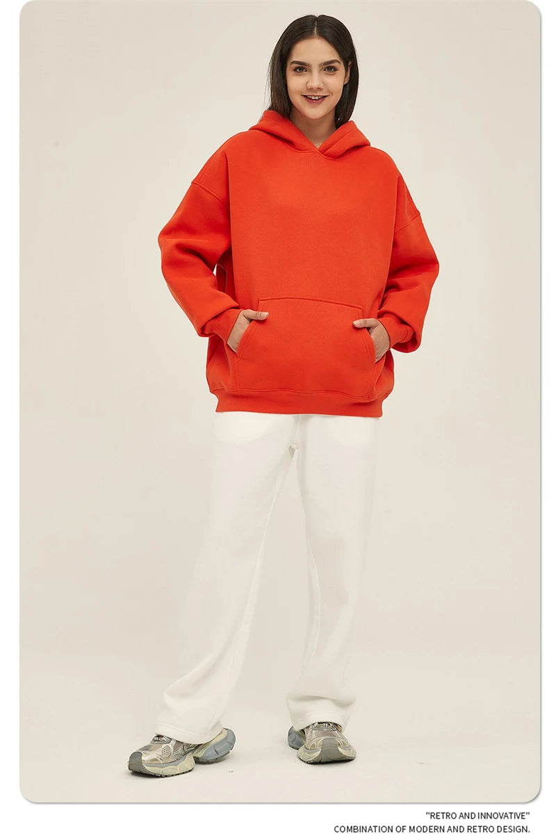 Fleece Hooded Sweatshirt | Unisex Oversized Winter Hoodie Pullover