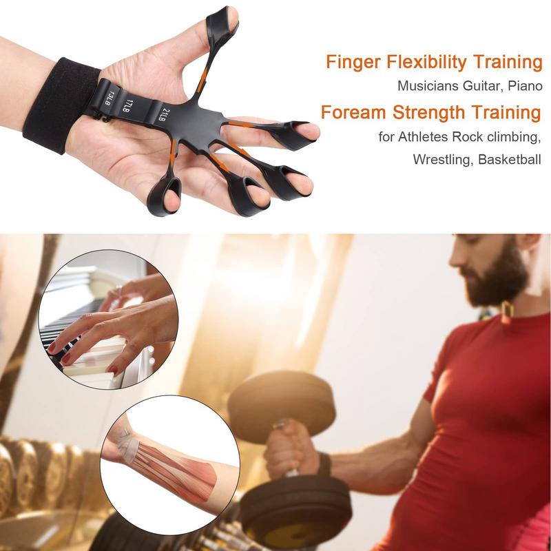 Adjustable Finger Gripper | 6 Resistance Levels - Hand & Grip Strength Trainer - FitZone360