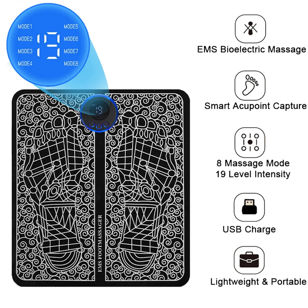 EMS Foot Massager | Feet Stimulation Pain / Swelling Relief - FitZone360