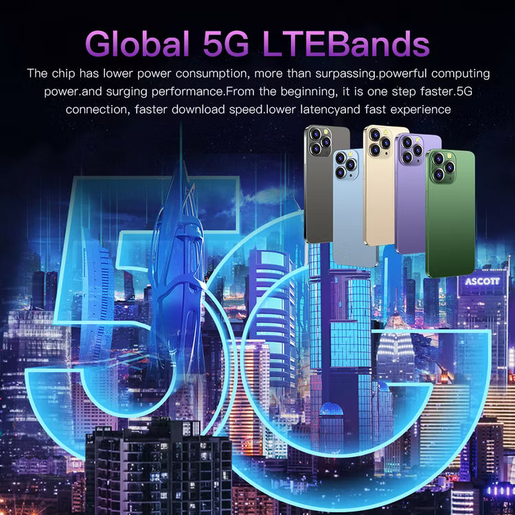 I16 Pro Max 7.3" HD 5G Smartphone | Global Android 14 Mobile Phone with Dual SIM, 8000mAh Battery, Unlocked 4G/5G Cellphone