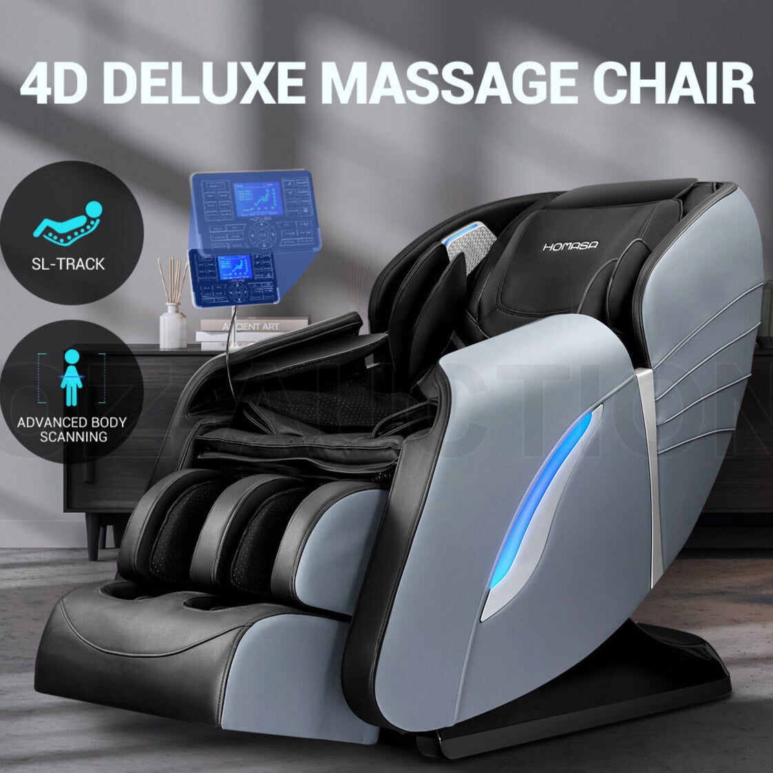 Bugatti Luxury Full-Body Massage Chair | Zero Gravity, Heating & AI Voice Control - FitZone360