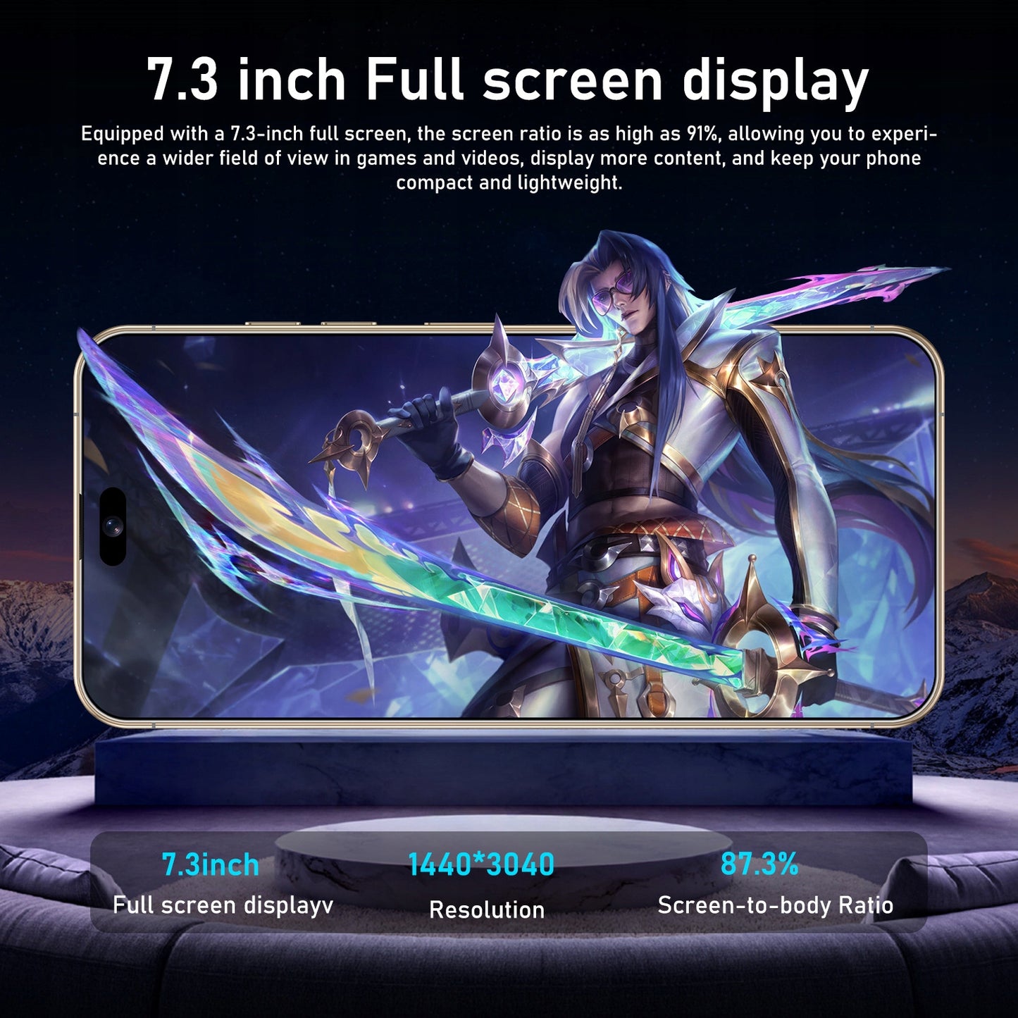 I16 Pro Max 7.3" HD 5G Smartphone | Global Android 14 Mobile Phone with Dual SIM, 8000mAh Battery, Unlocked 4G/5G Cellphone