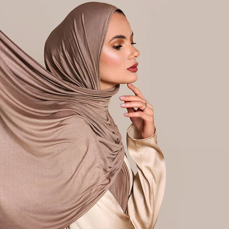 🌙 Soft Modal Cotton Jersey Hijab Scarf – 170x60cm - FitZone360