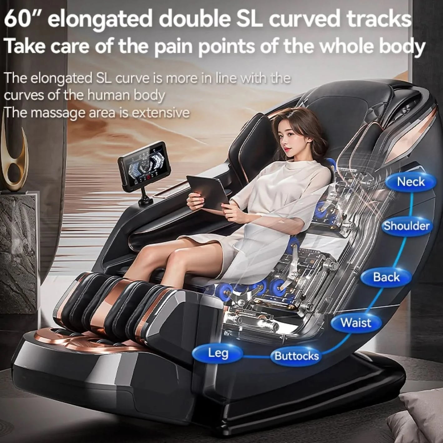 Bugatti Luxury Full-Body Massage Chair | Zero Gravity, Heating & AI Voice Control - FitZone360