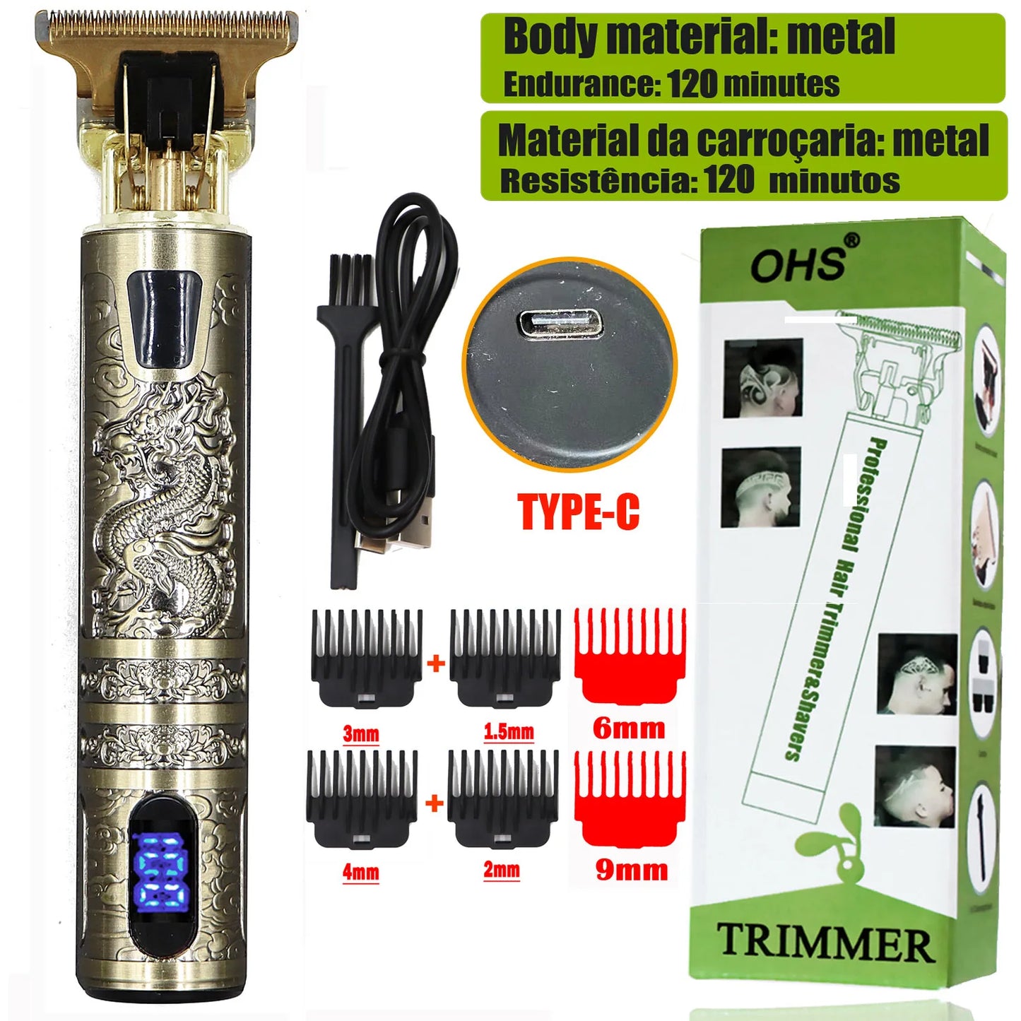 "Professional Cordless Hair & Beard Trimmer for Men | Precision Grooming Tool" - FitZone360