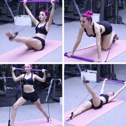 Yoga Pilates Bar with Resistance Bands | Full-Body Workout for Strength, Toning & Stretching - FitZone360