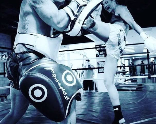 Muay Thai Thigh-Strap Low Kick Pad (Perfect for Coaches) - FitZone360