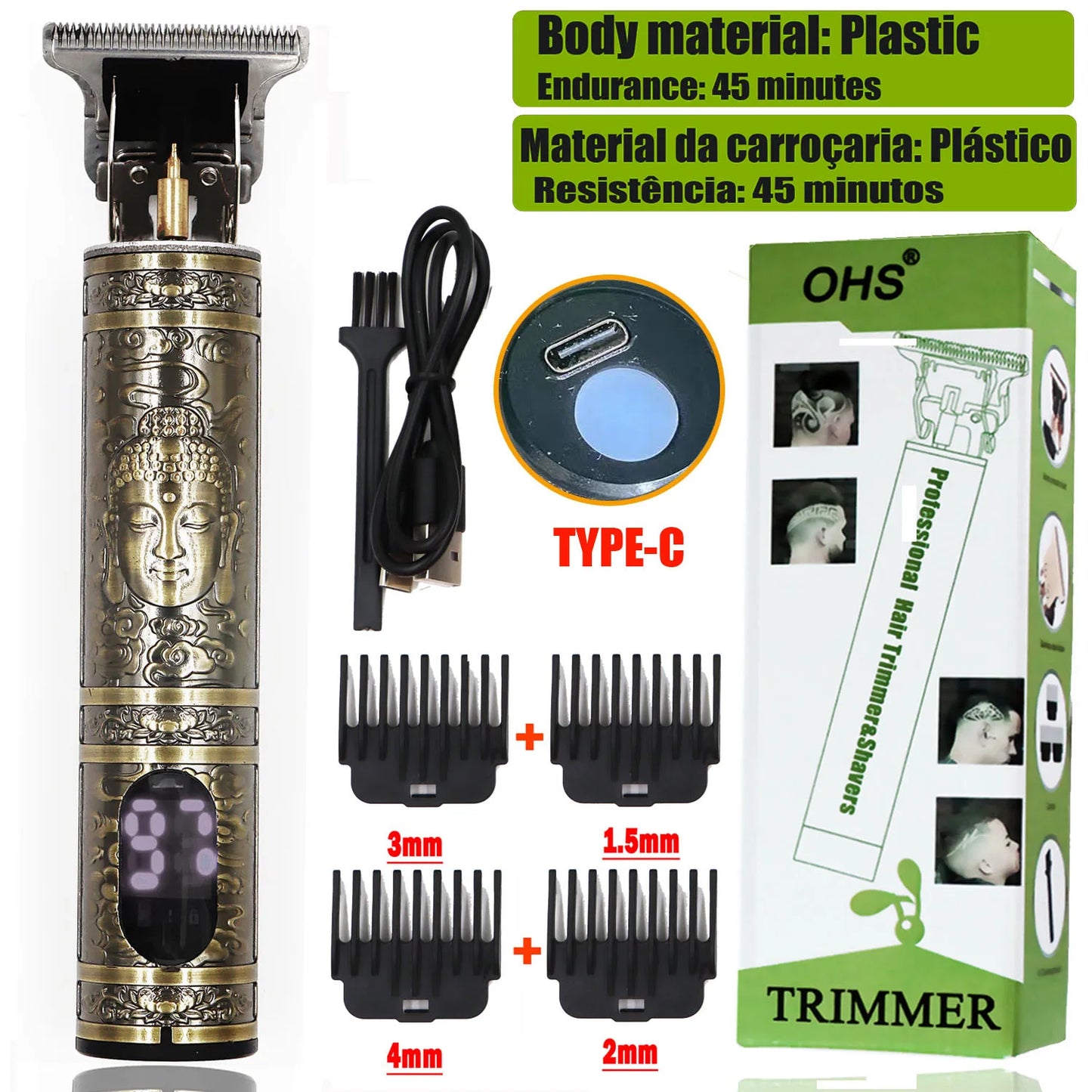 "Professional Cordless Hair & Beard Trimmer for Men | Precision Grooming Tool" - FitZone360