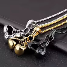 Vintage Boxing | Gloves Titanium Necklace