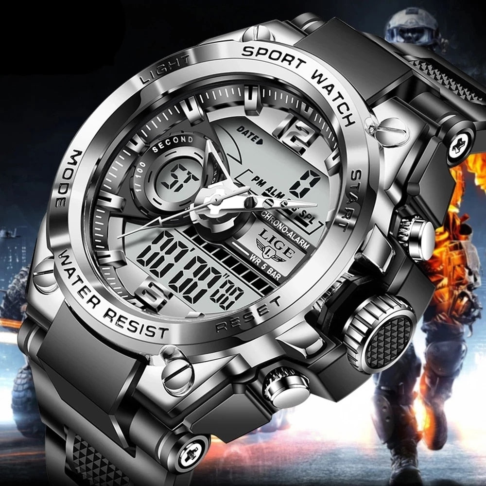 Men's and Women's Sports Watch 50m Waterproof LED Quartz Clock - FitZone360