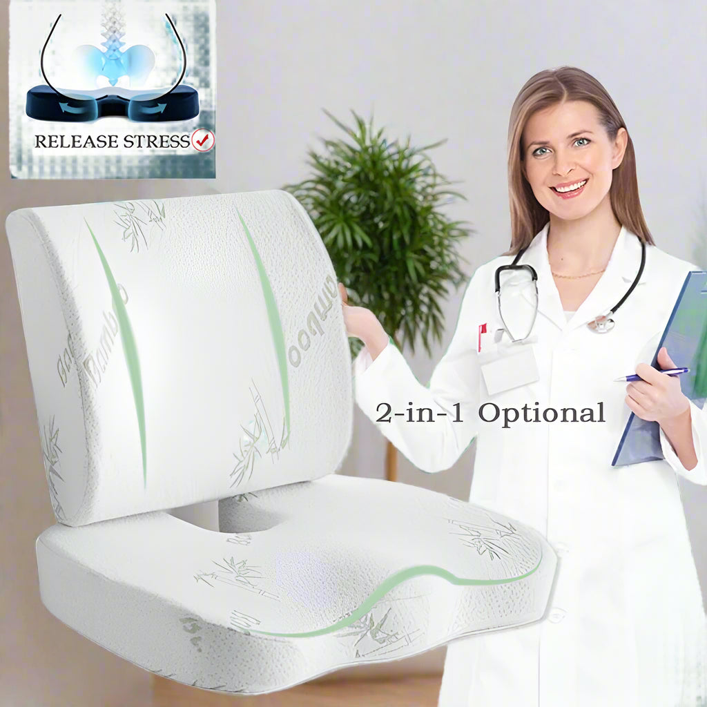 Health Care Memory Foam Seat Cushion with Slow Rebound, - FitZone360