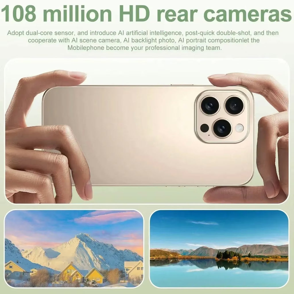 16 Pro Max 7.3" HD 5G Smartphone | Android Dual SIM, 8000mAh Battery, Unlocked