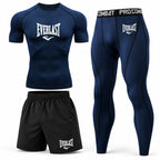 Everlast 3 Piece MMA Compression Rash Guard Training Set – T-Shirt, Shorts & Leggings