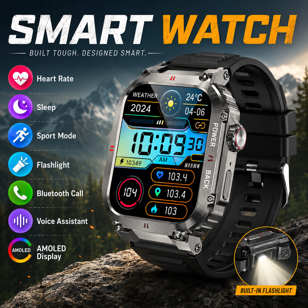 ULTIMATE HALO Military Sports Smart Watch | Rugged GPS Fitness & Health Tracking Watch