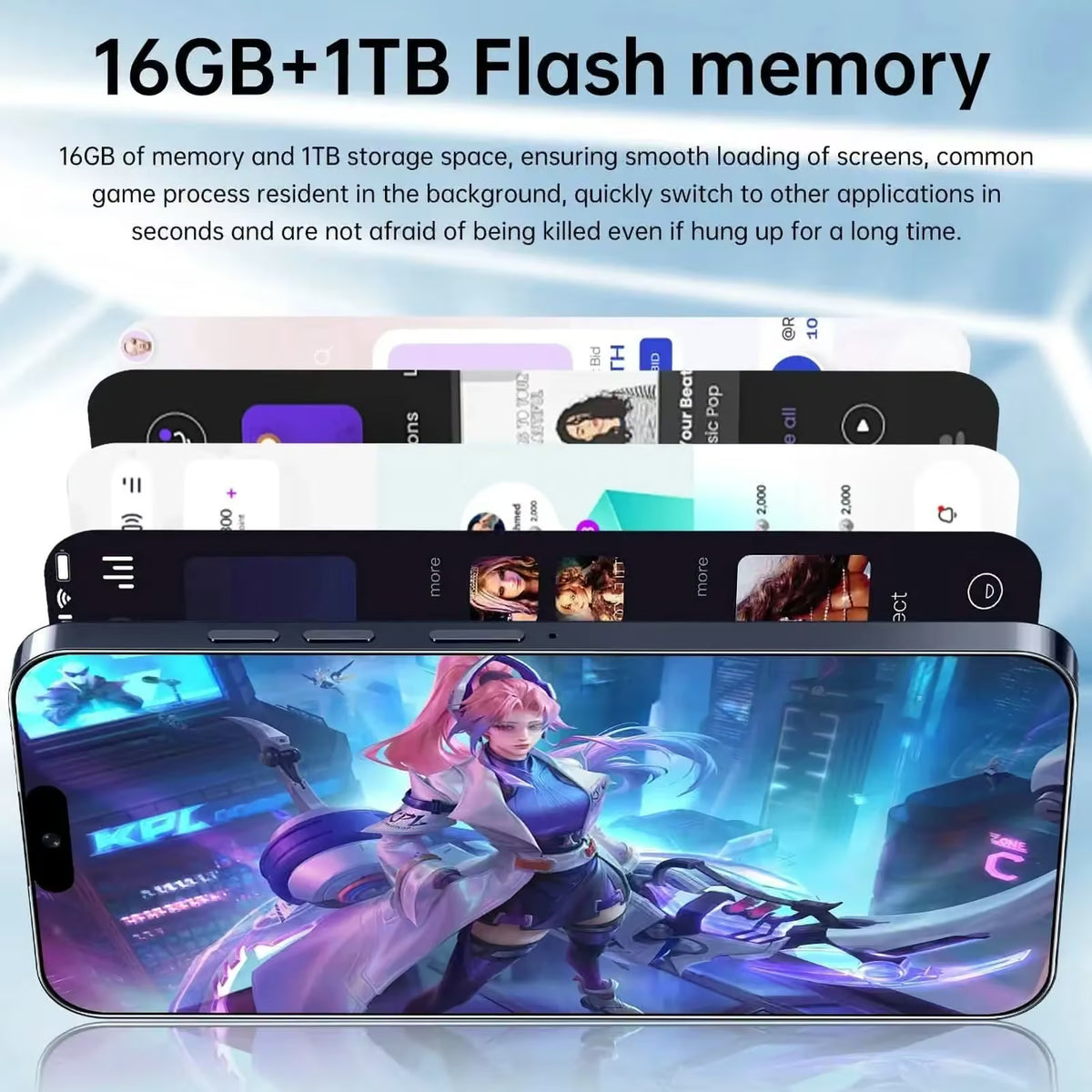 16 Pro Max 7.3" HD 5G Smartphone | Android Dual SIM, 8000mAh Battery, Unlocked
