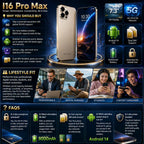 16 Pro Max 7.3" HD 5G Smartphone | Android Dual SIM, 8000mAh Battery, Unlocked