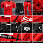 Everlast 3 Piece MMA Compression Rash Guard Training Set – T-Shirt, Shorts & Leggings