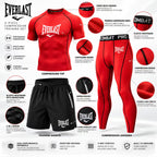 Everlast 3 Piece MMA Compression Rash Guard Training Set – T-Shirt, Shorts & Leggings