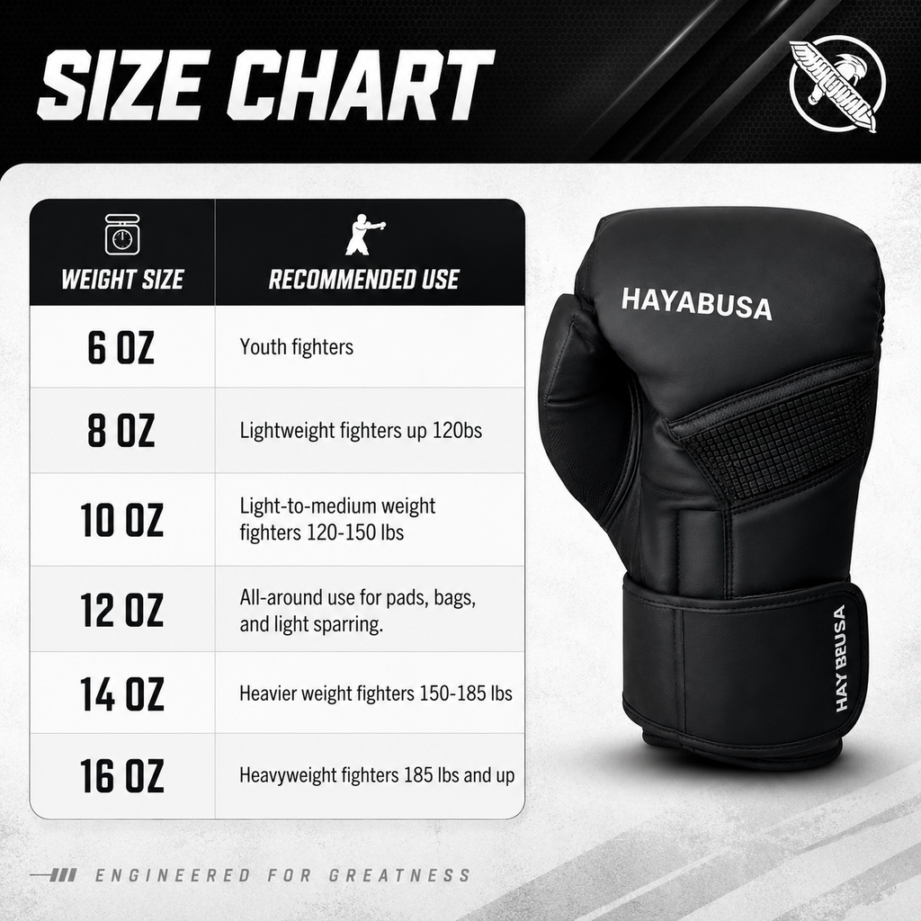 HAYABUSA Classic Matte Black Boxing Gloves - FitZone360