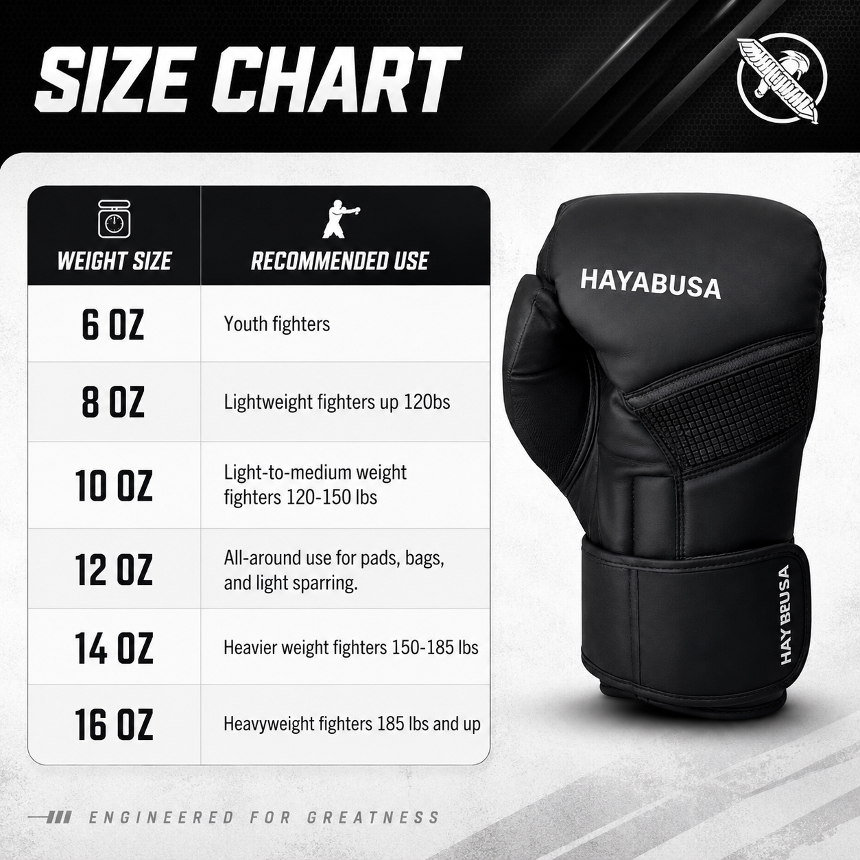 HAYABUSA Classic Matte Black Boxing Gloves - FitZone360