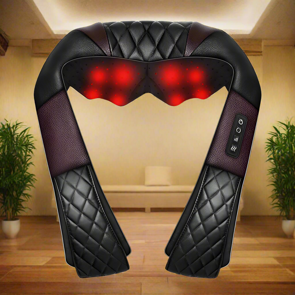 Neck & Shoulder Massager Shiatsu | 3D Deep Tissue with Heat & Adjustable Intensity - FitZone360