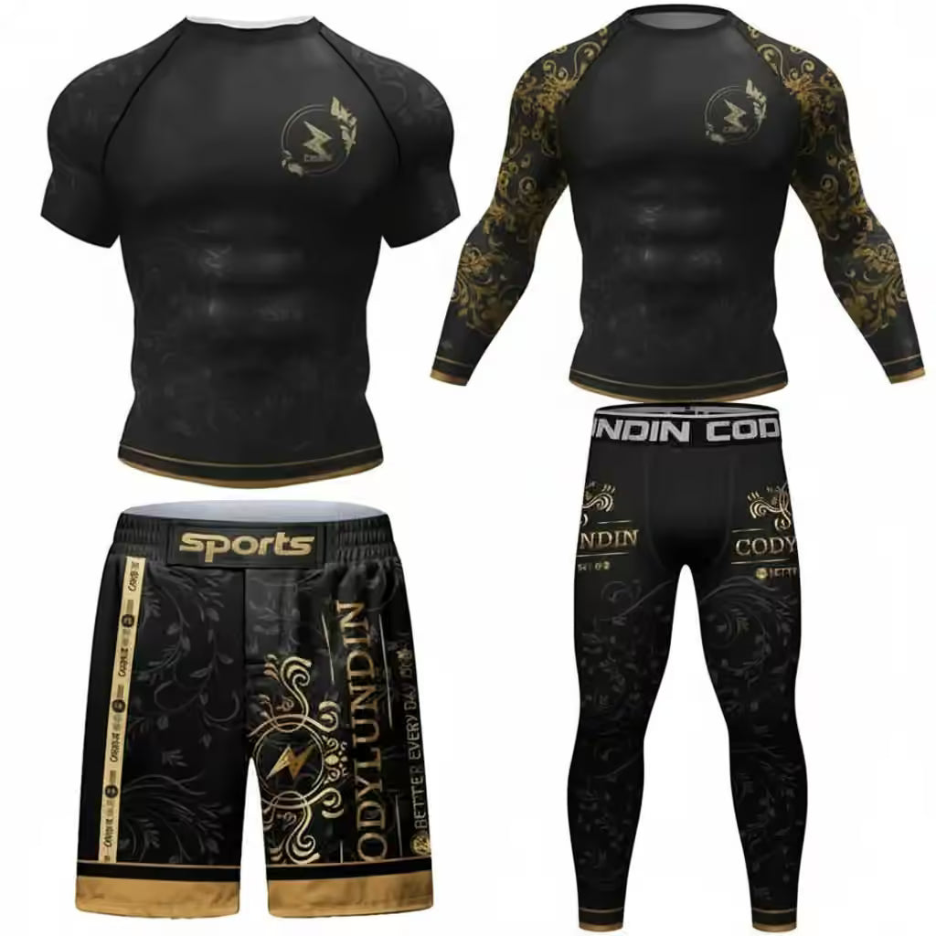 MMA & BJJ Training Set | Rash Guard Tops | Shorts for Jiu Jitsu