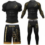 MMA & BJJ Training Set | Rash Guard Tops | Shorts for Jiu Jitsu