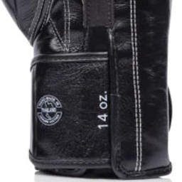 Pair of black boxing gloves on a white background